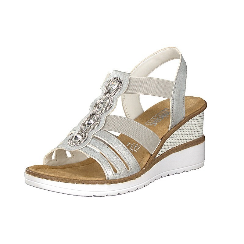 Sandalias Cunha Rieker V3572-80 Para Mulher - Branco